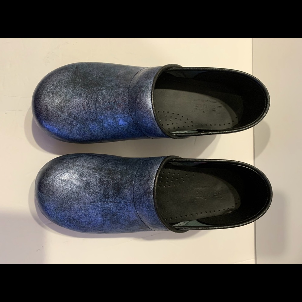 Sanita Danish clogs blue gray/black metallic New